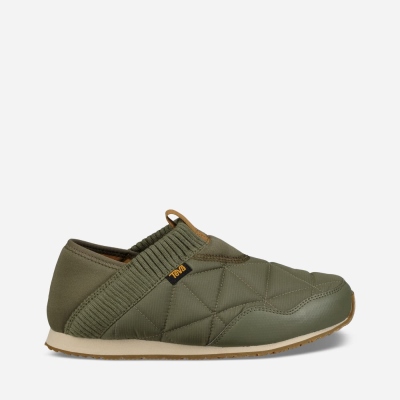 Teva Ember Moc - Women's Teva Slip Ons - Olive | India (ODZN59607)